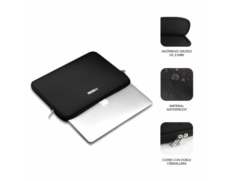 FUNDA NEOPRENO SLEEVE 15.6" NEGRO SUBBLIM
