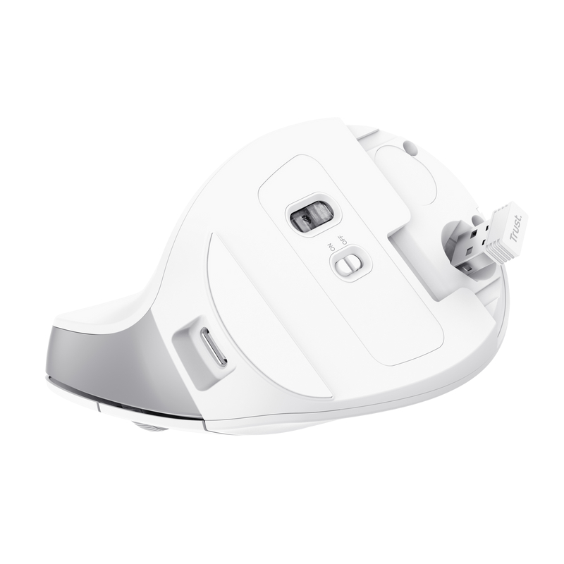 RATON OPTICO WIRELESS ERGONOMICO VERTICAL BAYO II BLANCO TRUST