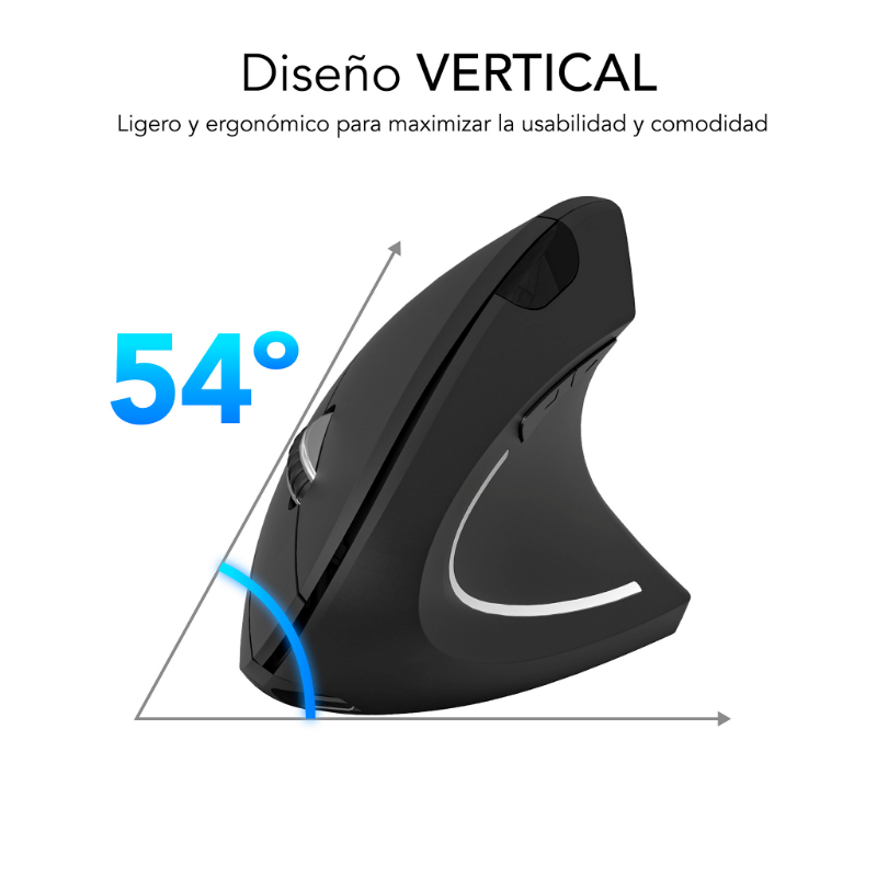 RATON OPTICO DUAL GLIDE VERTICAL ERGO DUAL BATERIA NEGRO SUBBLIM