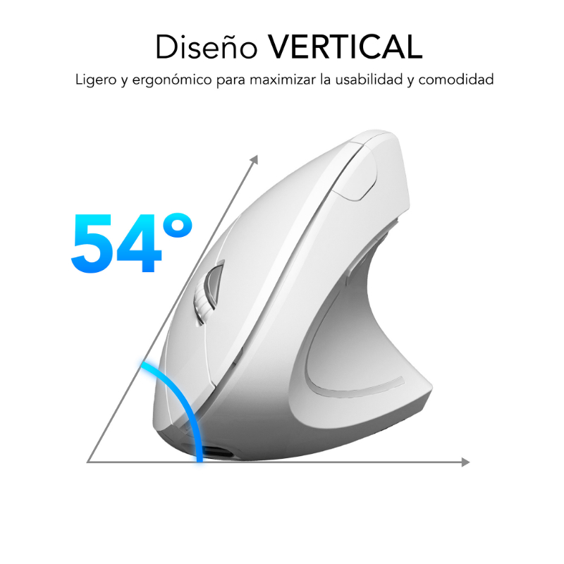 RATON OPTICO DUAL GLIDE VERTICAL ERGO DUAL BATERIA BLANCO SUBBLIM