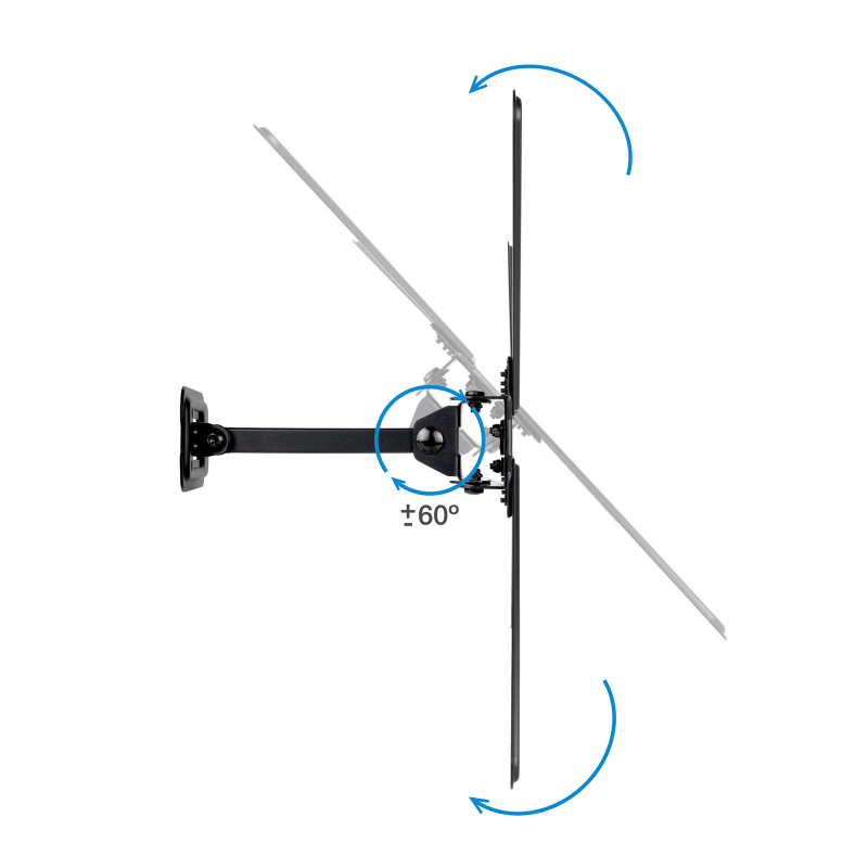SOPORTE PARED 13"-55" GIRO/INCLINABLE LP1355TN-B TOOQ