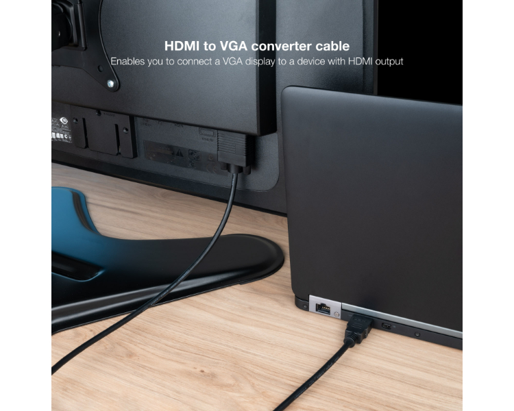 CONVERSOR HDMI A VGA 1.8 M NEGRO NANOCABLE