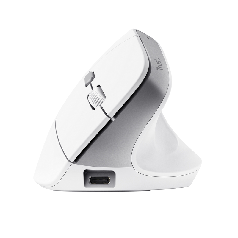 RATON OPTICO WIRELESS ERGONOMICO VERTICAL BAYO II BLANCO TRUST