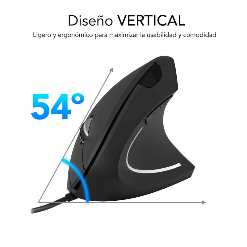 RATON OPTICO DUAL GLIDE VERTICAL ERGO NEGRO SUBBLIM
