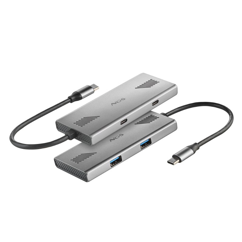 HUB 4 PUERTOS USB-C WONDERDUO-C GRIS NGS