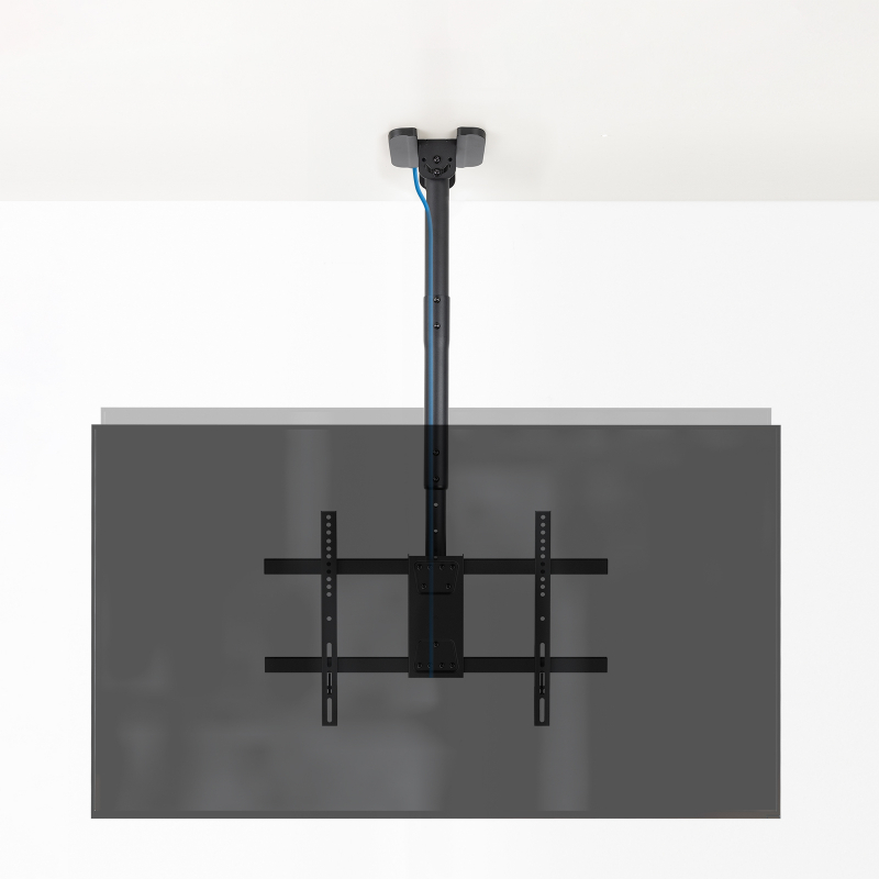 SOPORTE TECHO 2 PANTALLAS 43"-86" GIRO/INCLINABLE NEGRO TOOQ