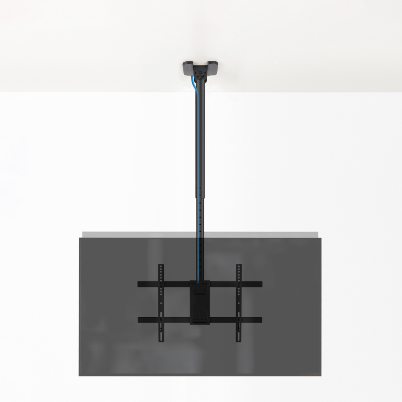 SOPORTE TECHO 2 PANTALLAS 43"-86" GIRO/INCLINABLE XL NEGRO TOOQ