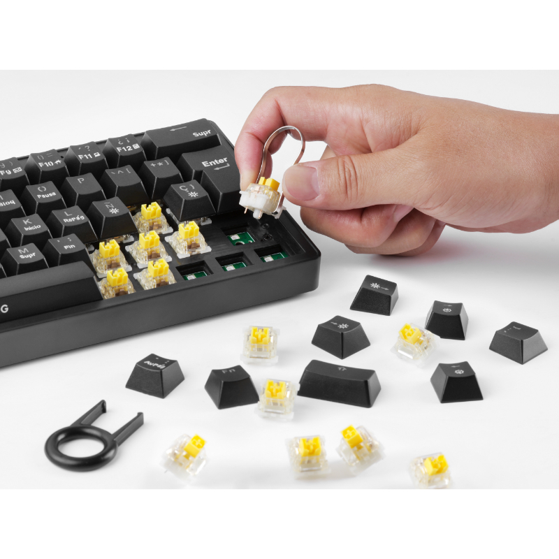TECLADO MECANICO MKMINIPRO SWITCH BROWN RGB NEGRO MARS GAMING